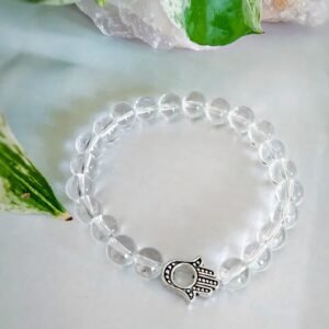 Natural clear quartz crystal bracelet for healing and energy balance
